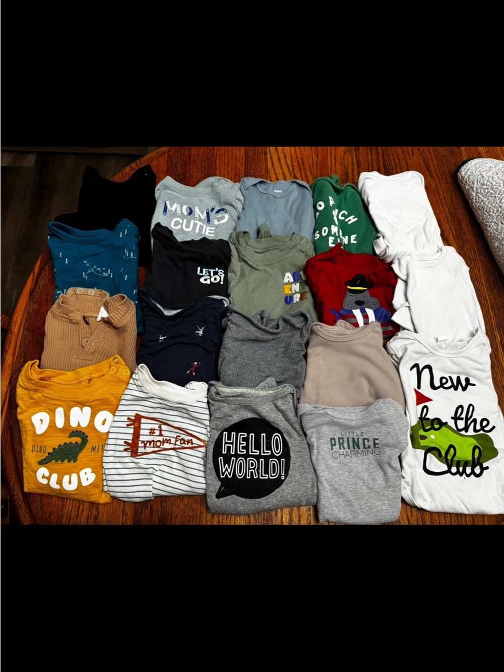 Baby Long Sleeve Graphic Onesies - Assorted Green, Gray, Yellow, White